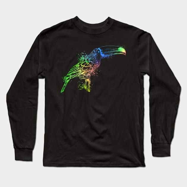 Colorful toucan Long Sleeve T-Shirt by Modern Medieval Design